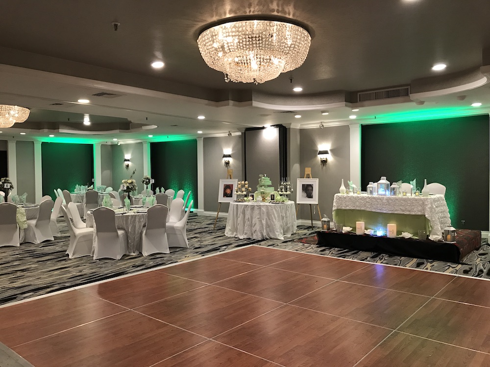 horizontal shot of ballroom with dance floor